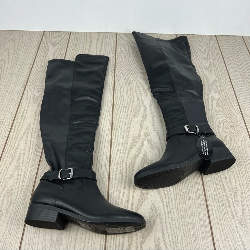 Style & Co Women's Charlaa Buckled Over-The-Knee Boots 6.5M Black $100